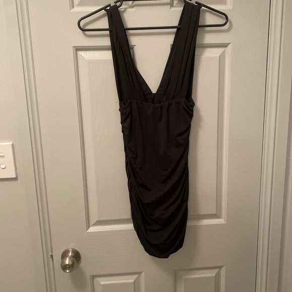 Black V Neck Dress - Picture 2 of 3
